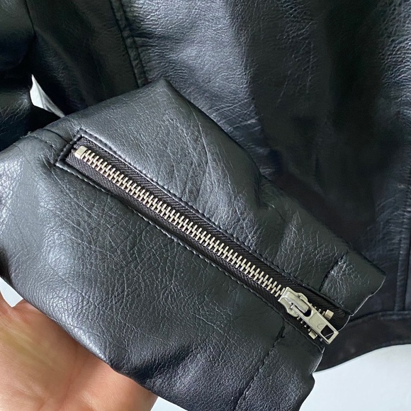 Forever 21 Black Faux Leather Jacket S - Picture 8 of 11